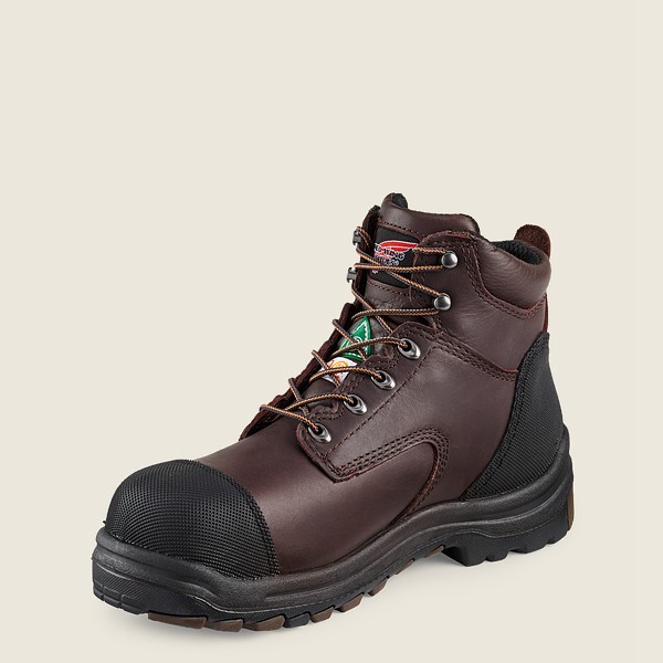 Red Wing Mens King Toe® - 6-inch Waterproof Csa Toe - Safety Boots Black/Brown - 0657OGLFY